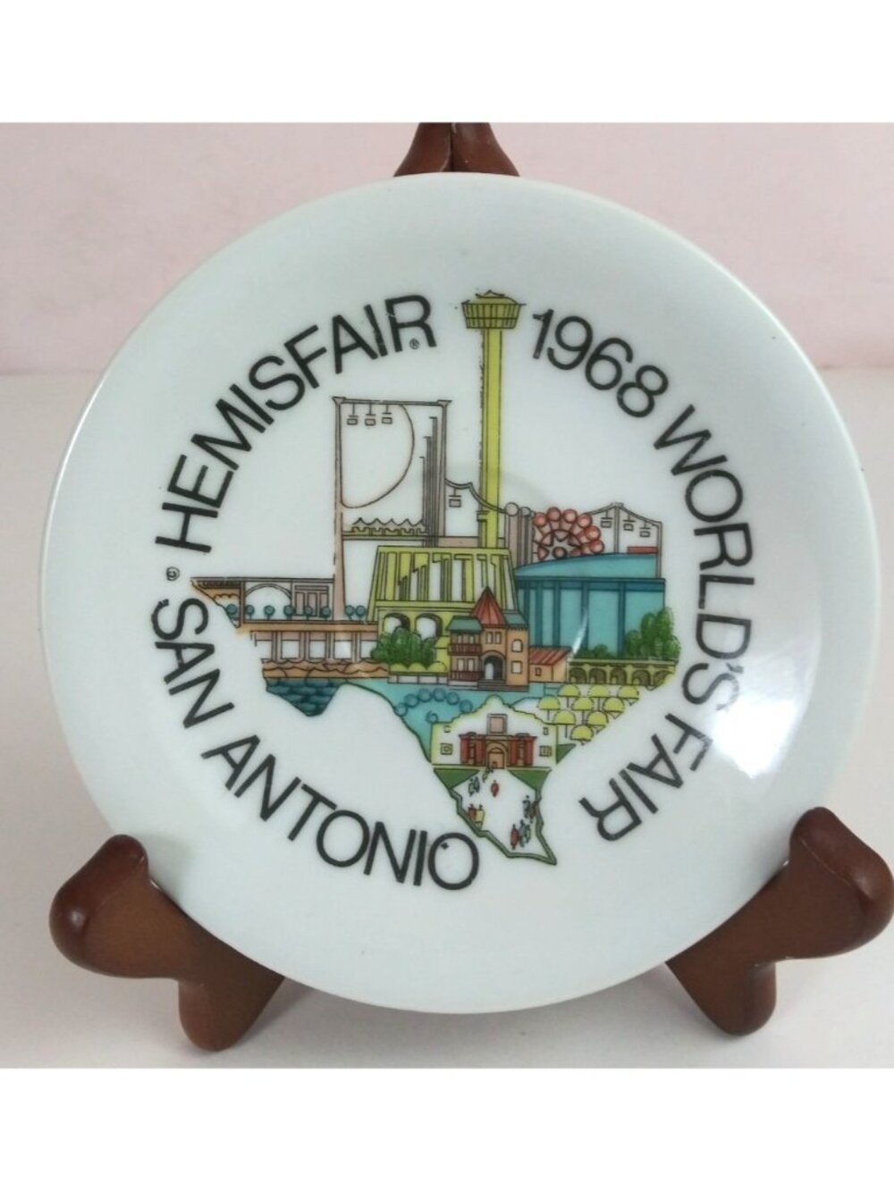 1968 World's Fair Hemisfair San Antonio Texas 5" Decorative Collector's Plate